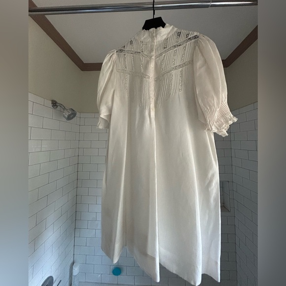 Rare Doen Sylvestra embroidered mini dress sz L cream Salt - Picture 5 of 6